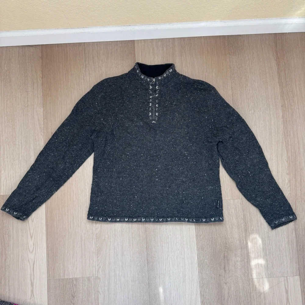 Woolrich Grey Quarter Zip Sweater - Picture 1 of 4